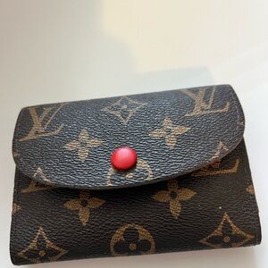 Red and Brown Monogram Coin Purse